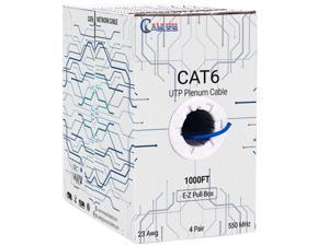 CAT6 Plenum (CMP) Cable, 1000FT | Fluke Tested | 23AWG, 550MHz Network Cable Unshielded Twisted Pair (UTP) Blue CAT6 Plenum (CMP) Cable, 1000FT | Fluke Tested | 23AWG, 550MHz Network Cable Unshielded Twisted Pair (UTP) Blue