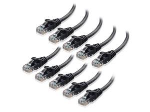 Cat6 Ethernet Patch Cable 10ft RJ45 Connector Network Patch Cord Pure Bare Copper 550MHz High Bandwidth 4 Pair UTP 23AWG Wire 10Gb Ethernet LAN Cable (Pack Of 10 Black)