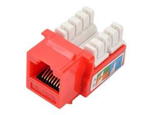Cat6 RJ45 Keystone Jack 90 Degree Insert, 50-Pack UTP Cat6 Punch Down Keystone Jack Adapter for ethernet Wall Plate, Red Cat6 RJ45 Keystone Jack 90 Degree Insert, 50-Pack UTP Cat6 Punch Down Keystone Jack Adapter for ethernet Wall Plate, Red