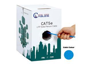 NewYork Cables Cat5e Plenum Cable 1000ft | Quality Test Passed High Bandwidth, Solid Conductor 24AWG 350MH Bulk Ethernet Cable, (UTP) Unshielded Twisted Pair - Blue NewYork Cables Cat5e Plenum Cable 1000ft | Quality Test Passed High Bandwidth, Solid Conductor 24AWG 350MH Bulk Ethernet Cable, (UTP) Unshielded Twisted Pair - Blue