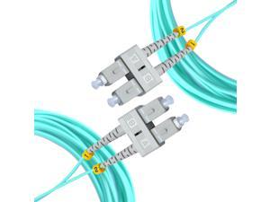 SC to SC OM4 Fiber Patch Cable Multimode Duplex - 7m (22.96ft) - 50/125 100Gb Aqua Color SC SC 7 Meter SC/SC