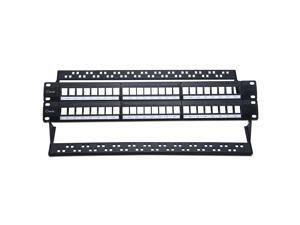 NewYork Cables Unloaded Patch Panel 48 Port 2U HD Blank Keystone Patch Panel - 19 Inches Metal Rack Mount for Cat6 Keystone Jack - Black-48 Port Compatible with Cat6 Vertical Keystone Jack 180 Degree NewYork Cables Unloaded Patch Panel 48 Port 2U HD Blank Keystone Patch Panel - 19 Inches Metal Rack Mount for Cat6 Keystone Jack - Black-48 Port Compatible with Cat6 Vertical Keystone Jack 180 Degree