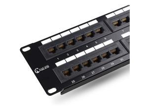48 Port Patch Panel Cat6 | Rackmount or Wall Mount Rj45 Network Patch Panel | 2U Unshielded Punch Down Rack Easy to Install Color Coded Labels for T568A & T568B Wiring 48 Port Patch Panel Cat6 | Rackmount or Wall Mount Rj45 Network Patch Panel | 2U Unshielded Punch Down Rack Easy to Install Color Coded Labels for T568A & T568B Wiring