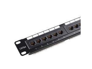 NewYork Cables Heavy-Duty Cat6A Patch Panel 24 Port Rackmount | RJ45 Punch Down Keystone Jacks Panel | Back Bar, Cable Ties, Screws |19 Inc, 2u | Horizontal NewYork Cables Heavy-Duty Cat6A Patch Panel 24 Port Rackmount | RJ45 Punch Down Keystone Jacks Panel | Back Bar, Cable Ties, Screws |19 Inc, 2u | Horizontal