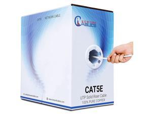 CAT5e Riser (CMR) 1000ft Bulk Ethernet Cable | 100% Solid Bare Copper | 24AWG, 350MHz, 4Pair UTP, 10 Gigabit Speed| Quality Tested, Guaranteed High Bandwidth & Stable Performance Network Cable - White