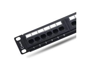 Newyork Cables, Cat6 Patch Panel 12 Port - RJ45 Punch Down Keystone Jacks - Standard Heavy-Duty Panel with 1 Bar, Cable Ties, Screws - Ethernet Network -10 Inch, 1u Horizontal Newyork Cables, Cat6 Patch Panel 12 Port - RJ45 Punch Down Keystone Jacks - Standard Heavy-Duty Panel with 1 Bar, Cable Ties, Screws - Ethernet Network -10 Inch, 1u Horizontal