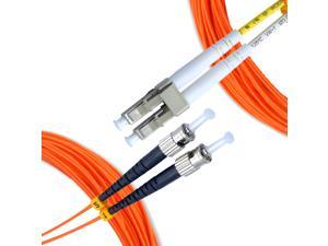 Fiber Patch Cable | LC to ST Multimode Duplex OM2 50/125 Jumper Cord | 7M (22.96ft) 10gb Fiber Optic Cable (Orange)