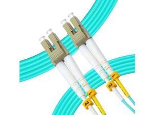 1M OM4 LC to LC Fiber Optic Patch Cable|100GB Duplex Aqua 50/125 Multimode Jumper 1 Meter (3.28ft) Lc Lc, Aqua