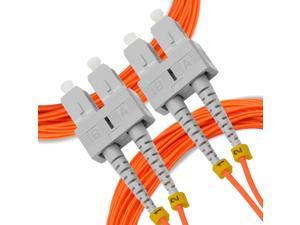 Fiber Patch Cable | SC to SC Multimode Duplex OM2 50/125 Jumper Cord | 15M (49.2ft) 10gb Fiber Optic Cable (Orange)
