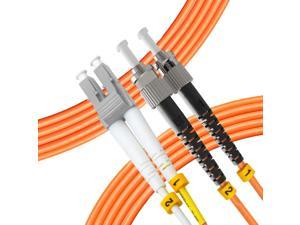 Fiber Patch Cable | LC to ST Multimode Duplex OM2 50/125 Jumper Cord | 3M (9.84ft) 10gb Fiber Optic Cable (Orange)