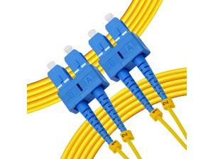 NewYork Cables 1M OS2 SC to SC Fiber Patch Cable | Single Mode Duplex Corning 9/125 SC to SC Jumper Cord | High Speed SC SC Fiber Optic SMF 1 Meter (3.28ft) | SC-SC Singlemode Network Cable (Yellow)
