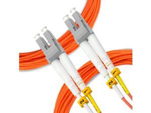 Fiber Patch Cable | LC to LC Multimode Duplex OM2 50/125 Jumper Cord | 15M (49.2ft) 10gb Fiber Optic Cable (Orange)