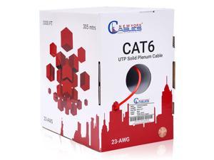 CAT6 Plenum 1000ft (CMP) Bulk Ethernet Cable | 100% Pure Solid Bare Copper | 550MHz, 23AWG, 4Pair UTP 10GB Internet Cable | Quality Tested & Stable Performance (Red)