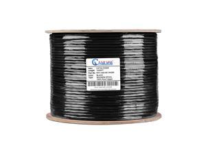 NewYork Cables Cat6a Riser Bulk Ethernet Cable 1000ft CMR Rated Spool | Certified 100% Pure Solid Bare Copper | 750MHz, 23AWG, UTP | 10 Gigabit High Bandwidth Quality Tested Internet Cable (Black)
