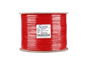 NewYork Cables Cat6a Riser Bulk Ethernet Cable 1000ft CMR Rated Spool | Certified 100% Pure Solid Bare Copper | 750MHz, 23AWG, UTP | 10 Gigabit High Bandwidth Quality Tested Internet Cable (Red)