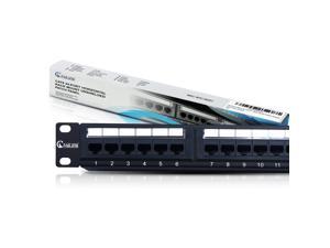 NewYork Cables 24 Port Patch Panel Cat6 | 1U Horizontal Rackmount 10-Gigabit Ethernet Punch Panel 568A/B Compatible (RJ45 Patch Panel)