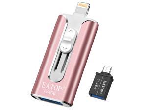 USB3.0 Flash Drive 128GB iPhone Memory Stick, EATOP iPhone Flash Drive with 4 Ports, Photo Stick Compatible for iPhone/iPad/Android and Computer, iPhone Photo Stick with OTG Type-C Adapter (Rose gold) USB3.0 Flash Drive 128GB iPhone Memory Stick, EATOP iPhone Flash Drive with 4 Ports, Photo Stick Compatible for iPhone/iPad/Android and Computer, iPhone Photo Stick with OTG Type-C Adapter (Rose gold)