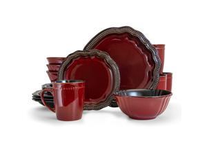 Elama Regency 16 Piece Luxurious Stoneware Dinnerware with Complete Setting for 4 16pc Elama Regency 16 Piece Luxurious Stoneware Dinnerware with Complete Setting for 4 16pc