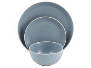 Gibson Home Rockaway 12Piece Dinnerware Set in Matte Blue Gibson Home Rockaway 12Piece Dinnerware Set in Matte Blue