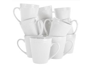 Elama Madeline 12 Piece Porcelain Mug Set in White Elama Madeline 12 Piece Porcelain Mug Set in White
