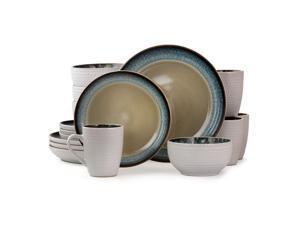 Elama Modern Dot 16 Piece Luxurious Stoneware Dinnerware with Complete Setting for 4 Elama Modern Dot 16 Piece Luxurious Stoneware Dinnerware with Complete Setting for 4