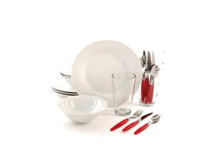 Gibson Home Delightful Dining 24Piece Dinnerware Set in Red and White Gibson Home Delightful Dining 24Piece Dinnerware Set in Red and White