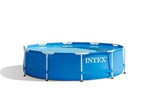 Intex 28201EH 10' x 30" Metal Frame Round Above Ground Swimming Pool with Pump