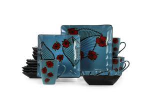 Elama Aloha Tide 16 Piece Luxurious Stoneware Dinnerware with Complete Setting for 4 Elama Aloha Tide 16 Piece Luxurious Stoneware Dinnerware with Complete Setting for 4
