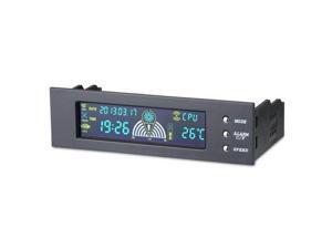 5.25 inch Computer PC cooling Fan Speed Controller PC Desktop Front Panel 3 CPU Temperature Sensor LCD Digital Display 5.25 inch Computer PC cooling Fan Speed Controller PC Desktop Front Panel 3 CPU Temperature Sensor LCD Digital Display