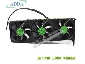 3-fans/lot ADDA AD0912UX-A7BGL DC 12V 0.50A VGA Graphics card cooling companion PCI fan