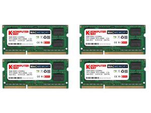 4X 8GB Komputerbay MACMEMORY 32GB PC3-10600 10666 1333MHz SODIMM 204-Pin Laptop Memory 9-9-9-24 for Apple Mac