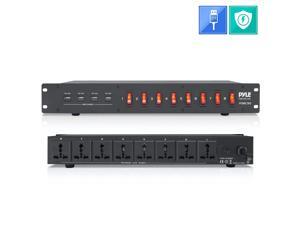 PDU Power Strip Surge Protector - 150 Joule 8 Outlet Strips Surge Protector Heavy Duty Electric Extension Cord, Rack Mount Protection Power Outlet W/ 8 Front Switch, 4 USB Charge Ports - Pyle PDBC90 PDU Power Strip Surge Protector - 150 Joule 8 Outlet Strips Surge Protector Heavy Duty Electric Extension Cord, Rack Mount Protection Power Outlet W/ 8 Front Switch, 4 USB Charge Ports - Pyle PDBC90
