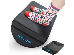 HUANUO Adjustable Foot Rest - Under Desk Footrest with 2 Optional Covers for Desk, Airplane, Travel, Ergonomic Foot Rest Cushion with Magic Tape and Massaging Micro Beads for Office, Home, Plane HUANUO Adjustable Foot Rest - Under Desk Footrest with 2 Optional Covers for Desk, Airplane, Travel, Ergonomic Foot Rest Cushion with Magic Tape and Massaging Micro Beads for Office, Home, Plane