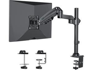 HUANUO Single Monitor Stand - Gas Spring Single Arm Monitor Desk Mount Fit 17 to 34 inch Screens, Height Adjustable VESA Bracket with Clamp, Grommet Mounting Base, Hold up to 19.8lbs