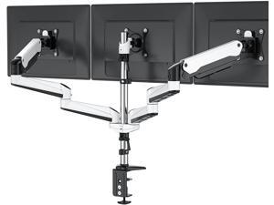 HUANUO Triple Monitor Stand - Full Motion Articulating Aluminum Gas Spring Monitor Mount Fit Three 17 to 32 inch LCD Computer Screens with Clamp, Grommet Kit