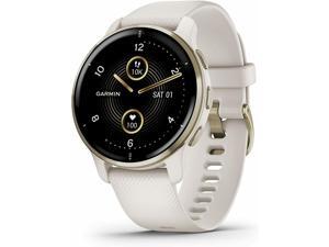 Garmin Venu 2 Plus GPS Smartwatch - Cream Gold Bezel with Ivory Case 010-02496-02