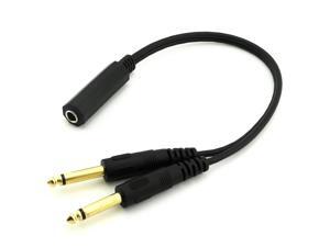 1pc 6.35mm 1/4 inch Stereo TRS Female to 2 Dual 6.35mm Mono TS Male Y Splitter Cable 1pc 6.35mm 1/4 inch Stereo TRS Female to 2 Dual 6.35mm Mono TS Male Y Splitter Cable