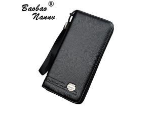 Bloomingdales Mens Leather Charger and Cord Case for Electronics Black