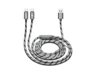 USB 2.0 Type A Male To Dual USB C Type C Male Splitter Y Fast Charging Data Cable Cord for Samsung Android Mobile Phone Tablet
