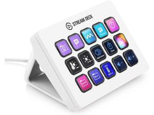 Stream Deck MK.2  Studio Controller, 15 Macro Keys, Trigger Actions in apps and Software Like OBS, Twitch, YouTube and More, Works with Mac and PC - White
