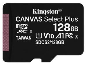 Kingston SDCS2 Class 10 High Speed 128GB Micro SD Card / TF Card Memory Card  A1 / Video Class V30 / UHS for Smartphones, Dashcam