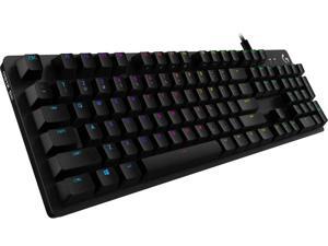 Logitech G512  N-Key Rollover Ergonomic Design, Cool Exterior USB Wired LIGHTSYNC RGB Backlit Linear Shaft Mechanical Gaming  Keyboard, Romer-G Linear Click Like Red Mechanical with USB PASSTHROUGH