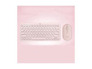 Logitech Multi-Device Bluetooth Portable Mini Keyboard and PEBBLE Bluetooth Mouse Thin&Light 1000DPI High Precision Optical Tracking Unifying Mouse Combo-White