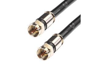 SatelliteSale Digital F-Type Coaxial 18 AWG RG-6 Satellite HDTV Indoor Cable Black 6 FT
