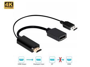 4K USB Powered HDMI Male to DP Display Port Female Converter Adapter HDMI to DP Cable For Laptop HDTV