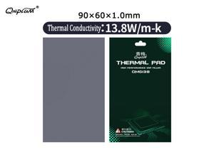Qnplum QMG138 Thermal Pad 13.8 W/mK Non Conductive Heat Resistance for Laptop Heatsink/CPU/GPU/SSD/IC/SMD/LED Cooler 90x60x1.0mm