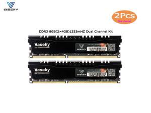 Vaseky Knight Game Memory Ram DDR3 8GB(2*4GB)Kit Support Dual Channel 1333MHz Chips Unbuffered DIMM DDR3 PC3 10600 for Intel AMD System Desktop Memory Model  with cooling Vest