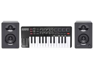 Graphite M25 25-Key USB MIDI DJ Keyboard Controller+Pair Studio Monitors Graphite M25 25-Key USB MIDI DJ Keyboard Controller+Pair Studio Monitors