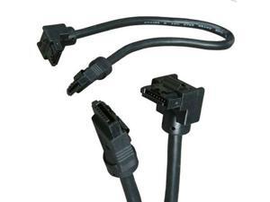 24inch SATA 6Gb//s Round Cable,180 to 90,Black,Metal Latch