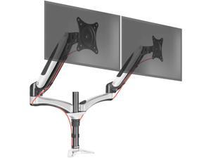 Duronic DM652 Gas Powered Double LCD LED Gas Desk Mount Arm Monitor Stand Bracket with Tilt and Swivel (Tilt -90°/+85°|Swivel 180°|Rotate 360°)